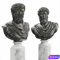 Lucius Verus Bust Black 3D Model Vray, Corona