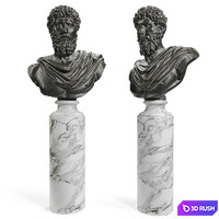Lucius Verus Bust Black 3D Model Vray, Corona