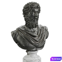 Lucius Verus Bust Black 3D Model Vray, Corona
