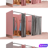 Fitting rooms 3D Model Vray, Corona