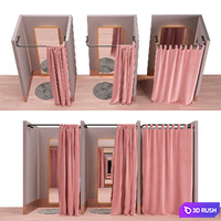 Fitting rooms 3D Model Vray, Corona