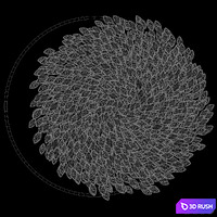 Wall sculpture Artetfloritude with lighting 3D Model Corona