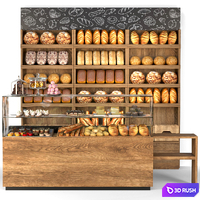 A display case in a bakery with pastries, desserts, and various sweets 3D Model Corona