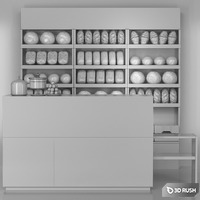 A display case in a bakery with pastries, desserts, and various sweets 3D Model Corona