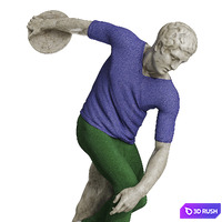 Leo Caillard Discobolus cloth 3D Model Vray, Corona