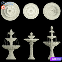 Classic Fountain Collection 3D Model Vray, Corona