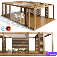 Pergola _ outdoor living space 01_corradi 3D Model Vray, Corona