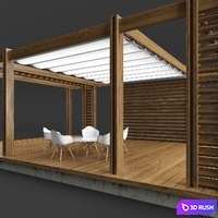 Pergola _ outdoor living space 01_corradi 3D Model Vray, Corona