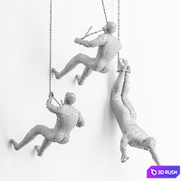 Human Diver Sculpture 3D Model Vray
