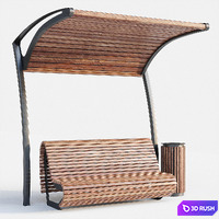 Bench, pergola, urn. 3D Model Vray, Corona
