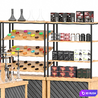 Hookah shop showcases 3D Model Corona