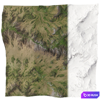 Mountains Terrain - 3 textures 3D Model Vray