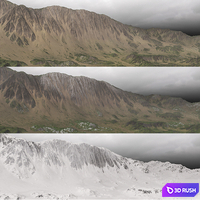 Mountains Terrain - 3 textures 3D Model Vray