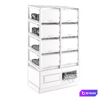 Shelving set for bread and cookies 3D Model Vray, Corona