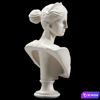 Artemis Bust Ancient Greek Goddess of Hunt 3D Model Vray, Corona