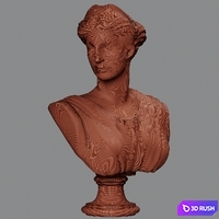 Artemis Bust Ancient Greek Goddess of Hunt 3D Model Vray, Corona