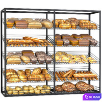 Rack in the bakery. Bread 3D Model Vray, Corona