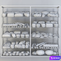Rack in the bakery. Bread 3D Model Vray, Corona