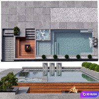 Pool 15 3D Model Vray, Corona
