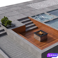 Pool 15 3D Model Vray, Corona