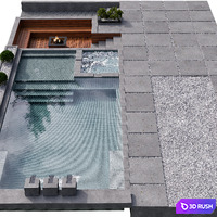 Pool 15 3D Model Vray, Corona