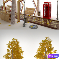 Urban environment 3D Model Vray