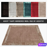 Ascot Taupe Bordered Wool Rug By Asiatic 3D Model Vray