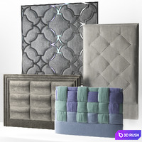 Headboard-9, fabric panel 3D Model Vray