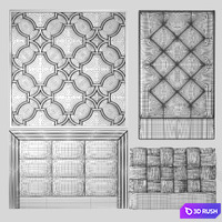 Headboard-9, fabric panel 3D Model Vray