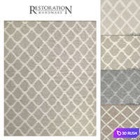 Perennials Heathered Diamond Outdoor Rug RH 3D Model Vray