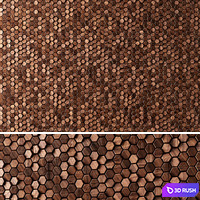 3D panels WOODEN Hexagon 3D Model Vray, Corona