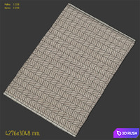 Dash &amp; Albert Arlington Gray and Ivory Rug 3D Model Vray