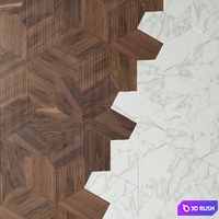 Parquet Foglie d'Oro, Azalea 3D Model Vray, Corona