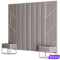 Headboard 2 3D Model Vray, Corona