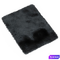 Carpet Fur Gray Shaggi 02 3D Model Vray