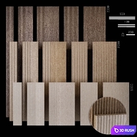 Corrugated wood panels WD9 3D Model Vray, Corona