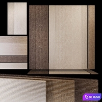 Corrugated wood panels WD9 3D Model Vray, Corona
