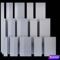 Corrugated wood panels WD9 3D Model Vray, Corona