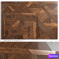 Wooden panels 3 3D Model Vray, Corona