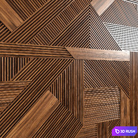 Wooden panels 3 3D Model Vray, Corona