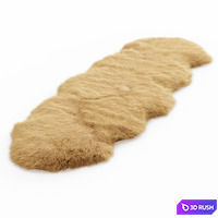 Fluffy decorative carpet made of Icelandic sheepskin fur 3D Model Vray