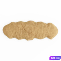 Fluffy decorative carpet made of Icelandic sheepskin fur 3D Model Vray