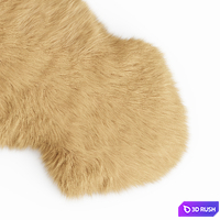 Fluffy decorative carpet made of Icelandic sheepskin fur 3D Model Vray