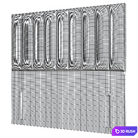 Tubes Vertical Upholstered Headboard 3D Model Vray