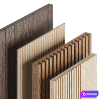 Wood panels set 1 3D Model Corona