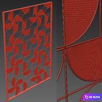 Decorative partition 54 3D Model Vray, Corona