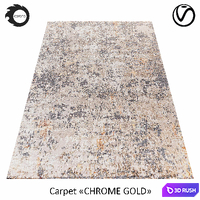 Indian wool rug "CHROME GOLD" ABSTRACT-1-MULTI 3D Model Vray, Corona