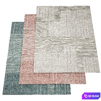 Painted Mixed Stripes Rug 3D Model Vray, Corona