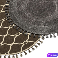Round carpets 3D Model Corona