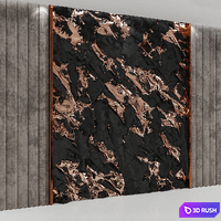 Wall panel Scandy Rock and soft beige panels 3D Model Corona